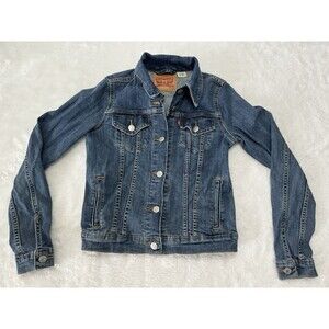 Levi’s X I Am That Girl Jacket Women's XS Denim Jean Trucker Red Tab Cotton